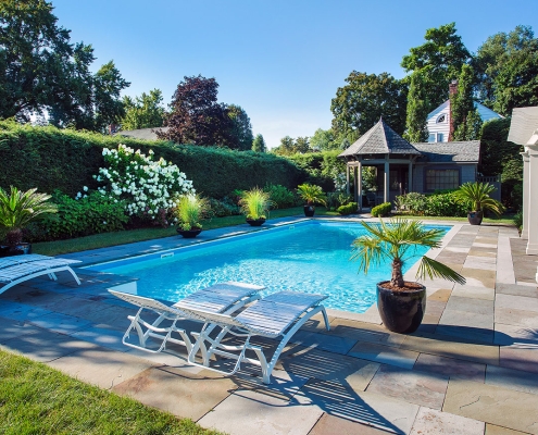 Poolside landscape